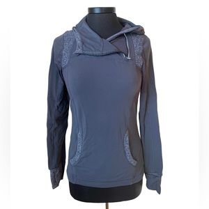 Lululemon Run For it Ponytail Hoodie Hooded Jacket Grey Scrunch